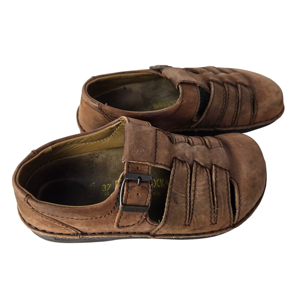 Birkenstock Size 6.5 Fisherman Sandals Leather Buckle Closed Toe Clogs #1307 - Picture 10 of 10